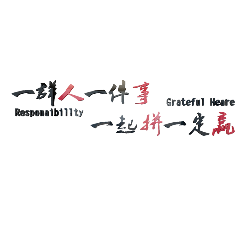 公司企业文化墙面布置3d立体贴画团队励志激励标语办公室装饰字帖