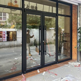 肯德基门定做麦当劳门铝合金门咖啡店商铺门单元楼门双开门玻璃门