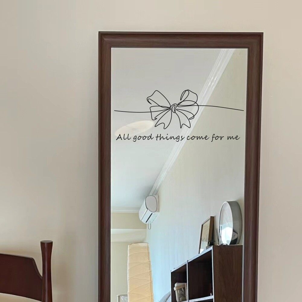 蝴蝶结镜子装饰画高级感小众艺术餐厅壁画复古怀旧客厅镜面腰线贴,家居饰品,镜面贴,淘宝优惠券,粉丝福利购,淘宝优惠卷