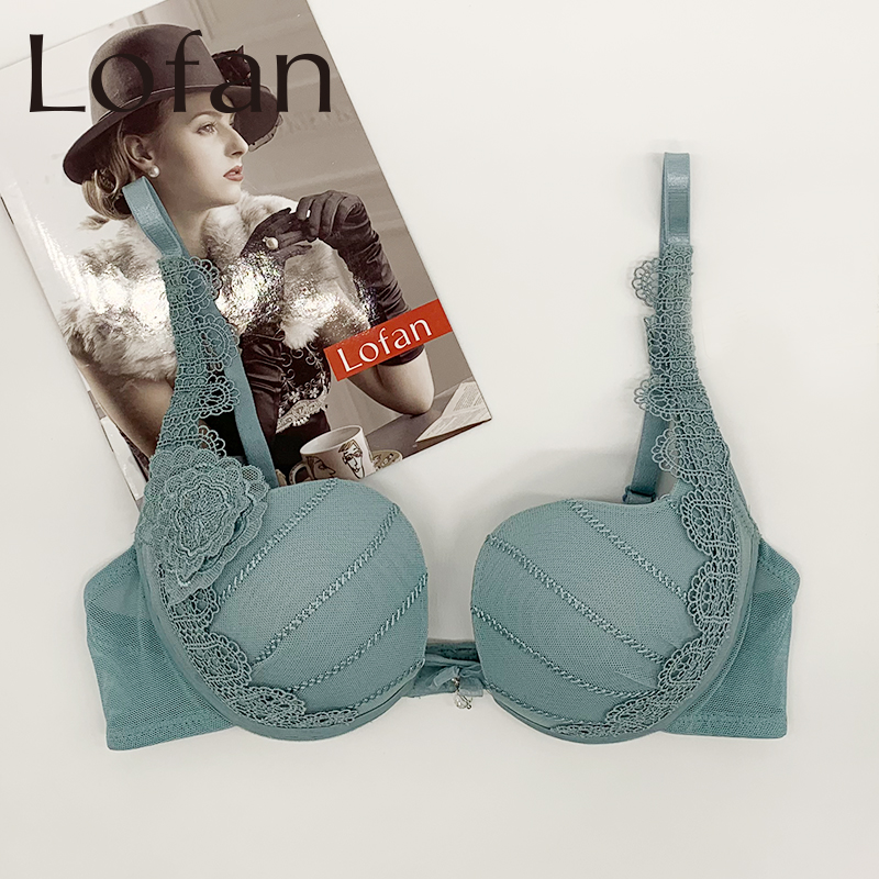 性感低胸立体刺绣软钢圈内衣
