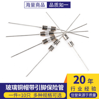 玻璃铜帽带引脚保险管3*10