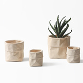 素烧纸袋陶盆手绘创意透多肉植物清仓透气简约花盆陶瓷特价 大口径