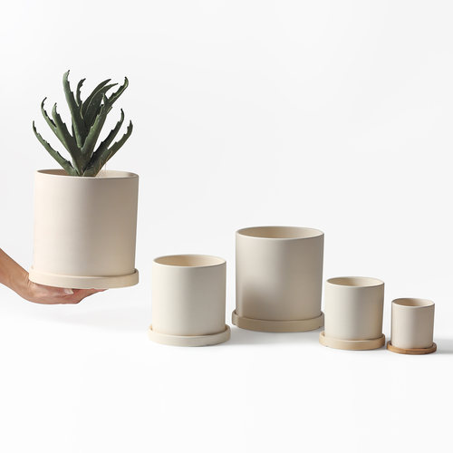 陶瓷素烧透气透水大口径室内花盆