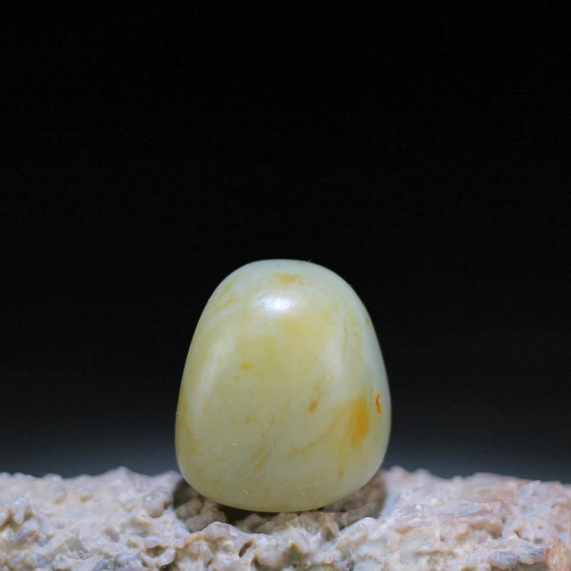 新疆和田玉43.5克细腻撒金皮青白玉籽料原石挂件吊坠珠宝玉石籽玉