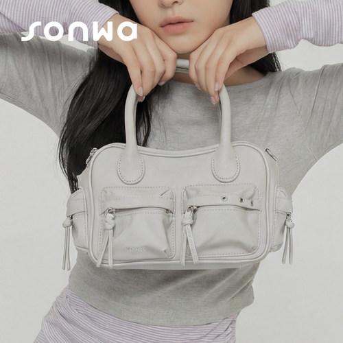 SONWA/原创 布里尼奥波士顿包 多口袋防水保龄球吐司包手提斜挎包