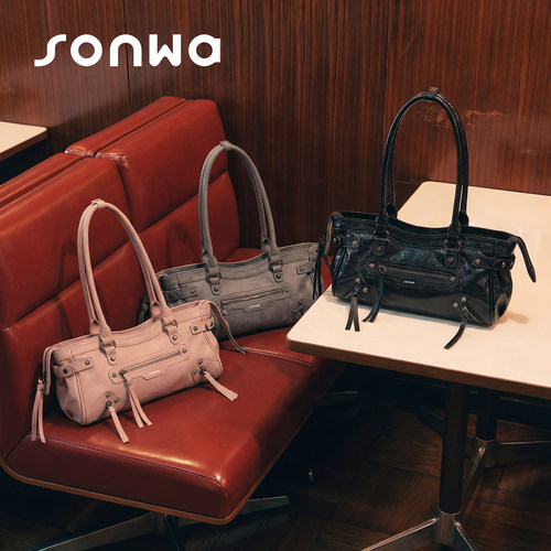 SONWA/原创横款巴黎机车腋下包