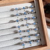 末泽［蓝晶石合集］轻奢小众ins风水晶戒指活口饰品女闺蜜礼物