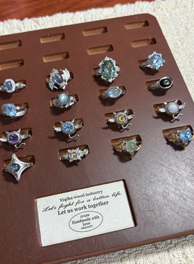 9.21上新高级感小众ins天然水晶托帕石海蓝宝戒指彩宝精致饰品礼