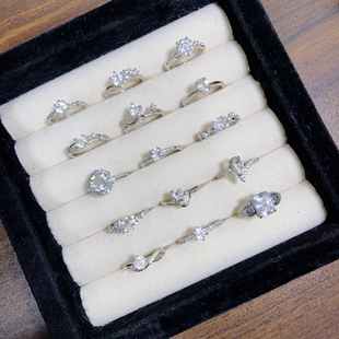 末泽 白水晶戒指合集小众简约纯色高级感水晶轻奢设计活口百搭女