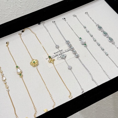 清冷感s925纯银蓝水翡翠水沫玉天然水晶手链天然危料蓝绿色显白