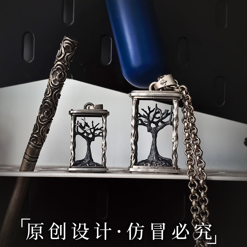 铸梦原创S925纯银时间沙漏生命之树项链男女高级感小众款吊坠复古