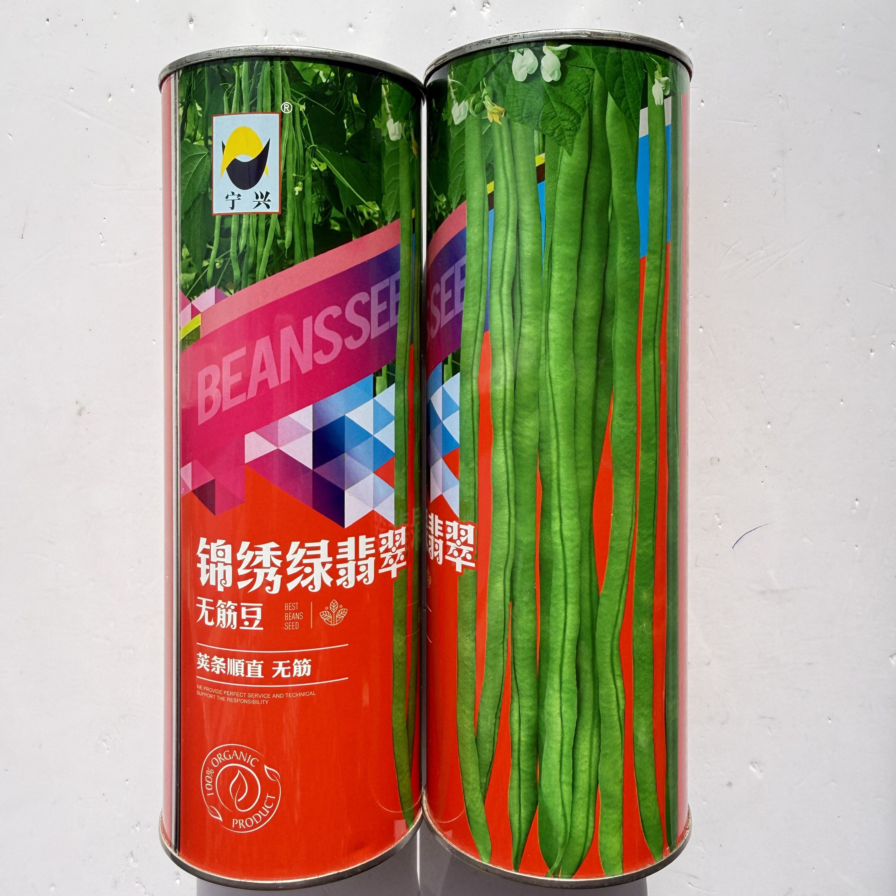 宁兴锦绣绿翡翠无筋豆种子肉厚无筋无纤维架豆角种籽春秋无丝豆种