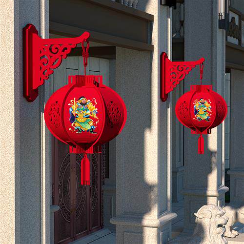 门前挂灯笼,门对门挂门帘化解图,门挂手工_大山谷图库