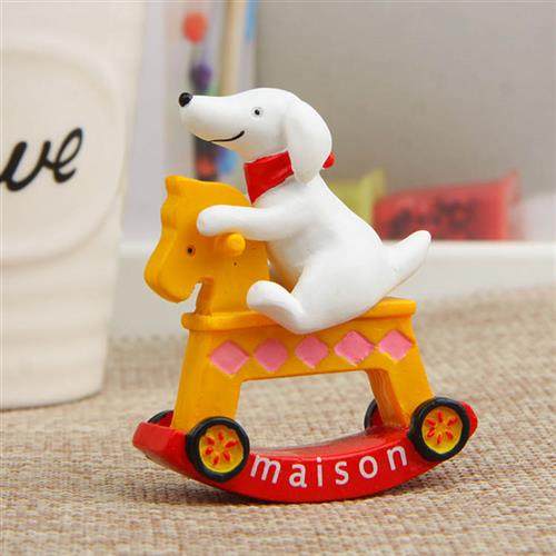 包邮小清新韩版创意小狗骑木马园艺多肉花插插件道具拍摄道具.