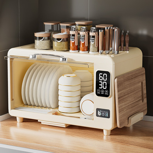 碗筷收纳盒新款家用小型厨房消毒碗柜多功能餐具免沥水碗碟收纳架