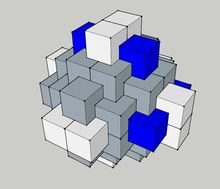 鲁班锁 孔明锁 sketchup草图大师su模型+制作数据 错格大菠萝 2号