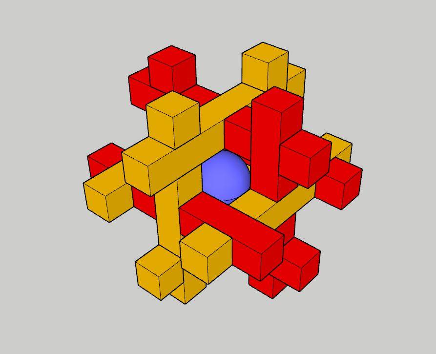 鲁班锁 孔明锁 sketchup草图大师su模型 制作数据 笼中取宝 36号