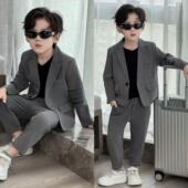 儿童春秋帅气休闲西服中大童韩版 2025新款 外套礼服潮 套装 男童西装