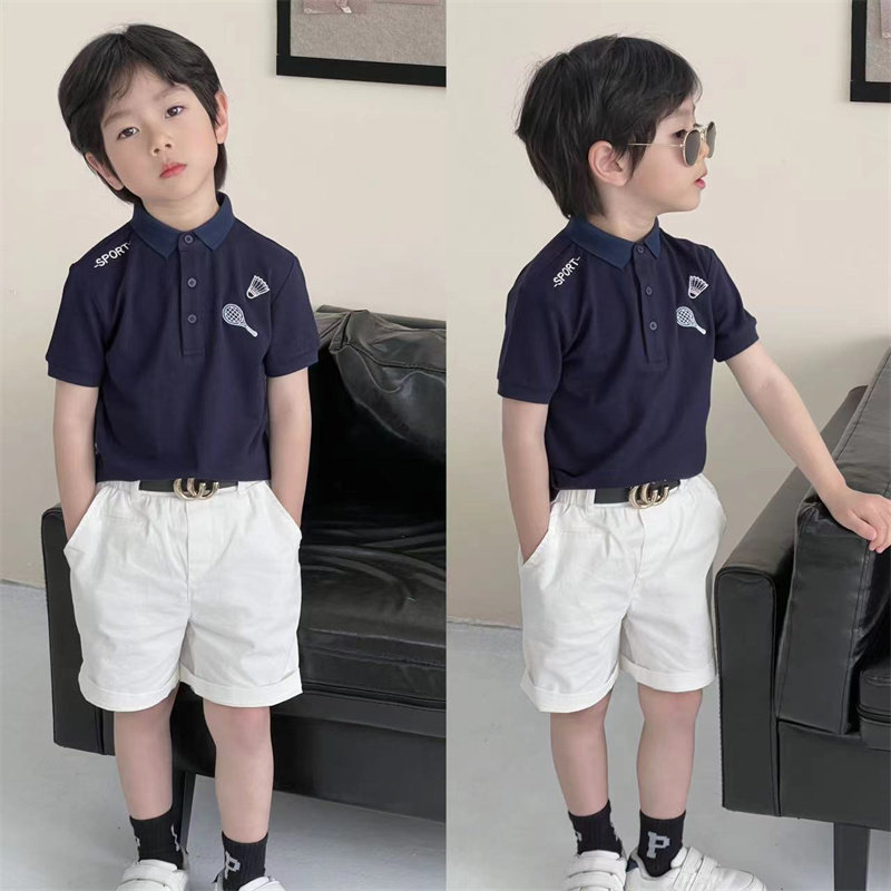 童装男童短袖T恤儿童POLO衫夏季2024新款中大童藏蓝色绣上衣洋气,童装/婴儿装/亲子装,儿童POLO衫,淘宝优惠券,粉丝福利购,淘宝优惠卷