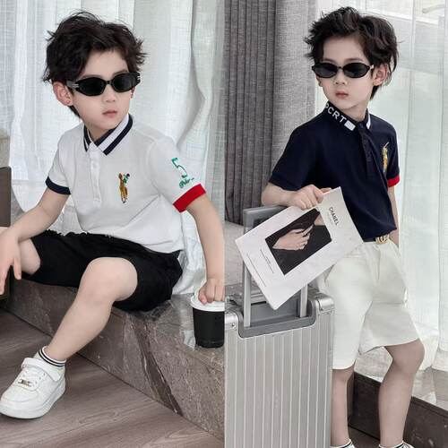 男童夏季短袖刺绣POLO衫