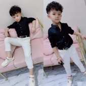 春装 2020春秋儿童个性 衬衣新款 男童小学生衬衫 中大童洋气韩版 潮