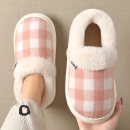 苏格兰格纹棉拖鞋女冬季包跟2025新款室内家居静音软底保暖棉鞋女