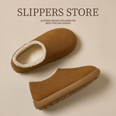 防水棉拖鞋 女冬 防滑厚底保暖棉鞋 女士秋冬季 包跟室内家居2025新款