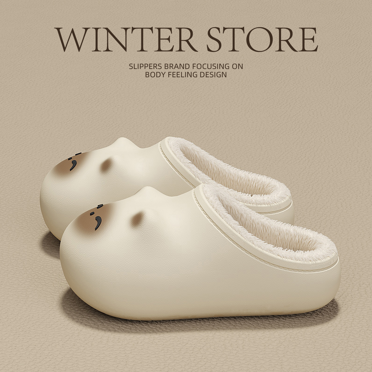 卡通小猫防水棉拖鞋女款月子保暖