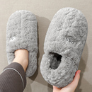 室内家居加绒保暖毛毛棉鞋 防臭棉拖鞋 包跟2025新款 冬季 男外穿 男士