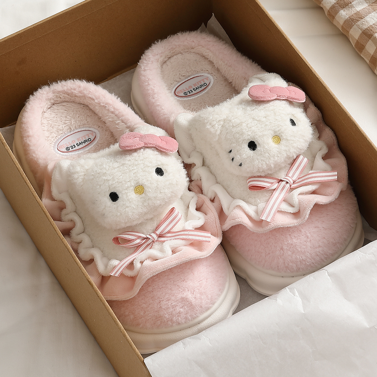 HelloKitty猫棉拖鞋女款室内家居