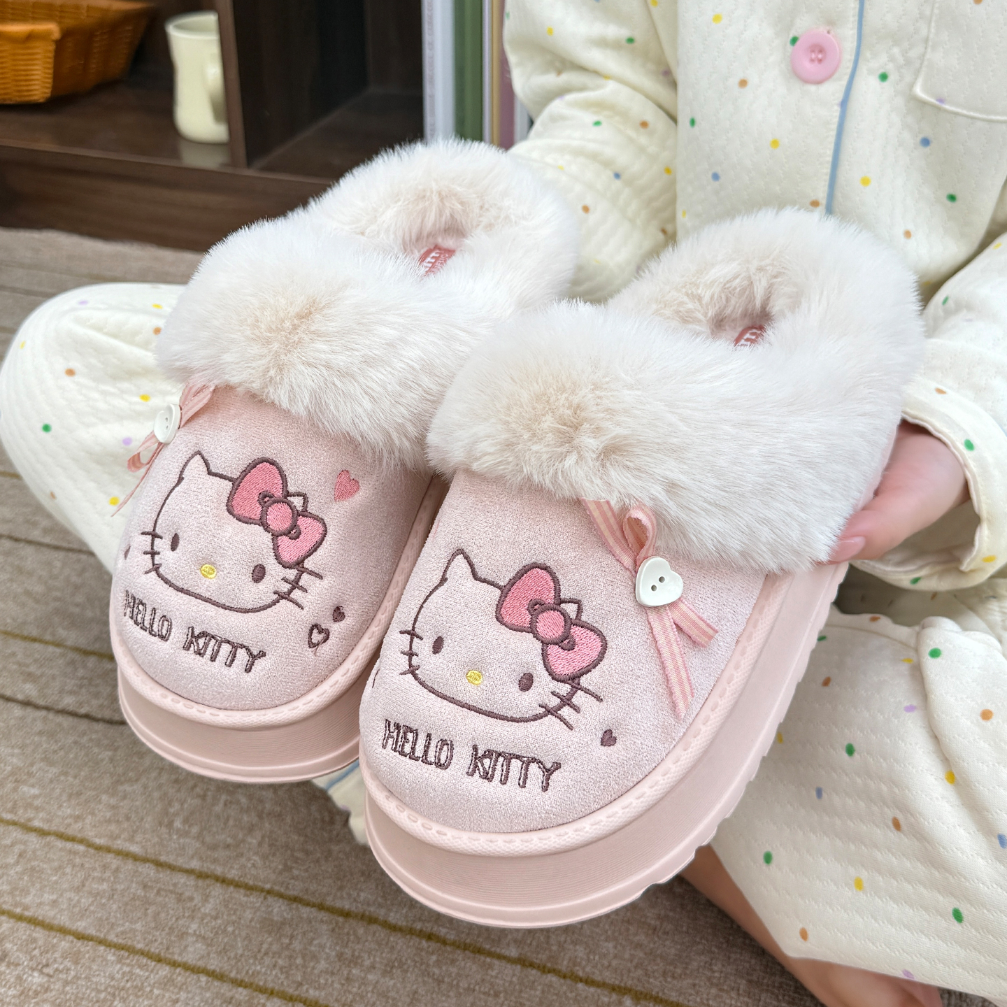 HelloKitty猫棉拖鞋女士冬季棉鞋