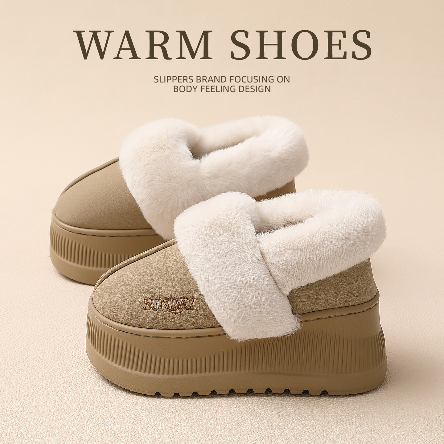 厚底增高8cm棉拖鞋女款冬季外穿