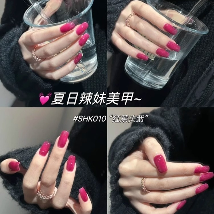夏日多巴胺指甲油高级无味免烤快干持久不可剥健康显白亮色系美甲