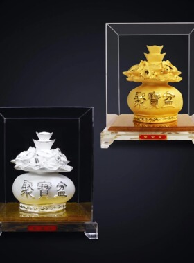 纯银聚宝盆摆件开业乔迁送礼