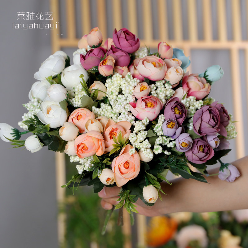 泡沫茶花假花絹花仿真花家居客廳裝飾花擺件拍照道具茶玫擺設花藝在類目 家居飾品, 花瓶/花器/仿真花/仿真飾品, 仿真花/假花中 - 來自Buy2taobao.com提供專業的淘寶代購服務