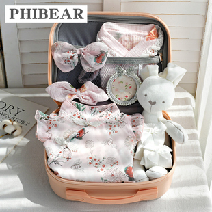 婴儿创意礼盒中国风旗袍套装 女孩子满月宝宝百天周岁生日送礼物品