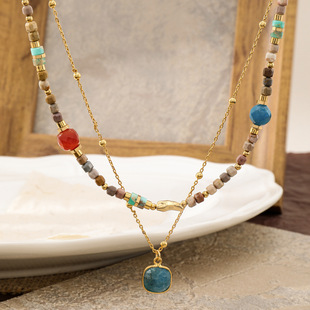 英国Cherry Kitty复古红宝石吊坠碧玺项链女款小众锁骨链串珠