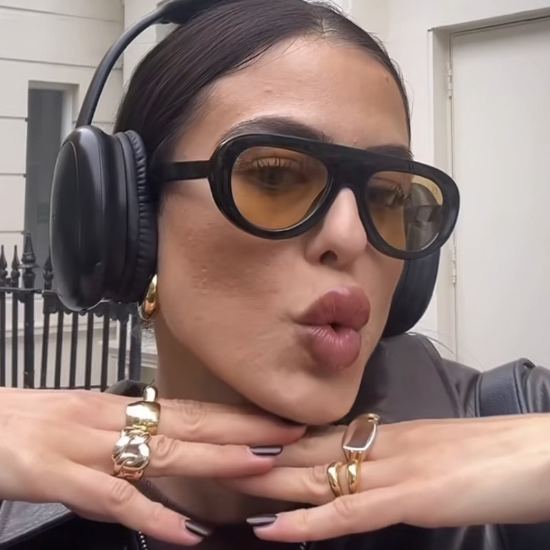 英国cherry kitty小框单梁蛤蟆形太阳镜新款欧美复古ins太阳眼镜