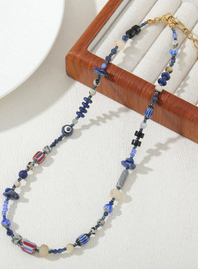 英国Cherry Kitty欧美青金石蓝色系串珠项链欧美童趣时尚百搭