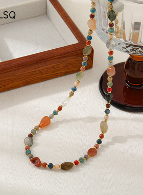 英国cherry kitty新款石捷克珠串珠项链不褪色女轻奢复古小众