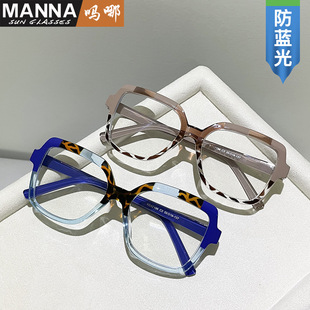 英国Cherry Kitty欧美新款方框撞色眼镜架时尚ins风走秀平光镜