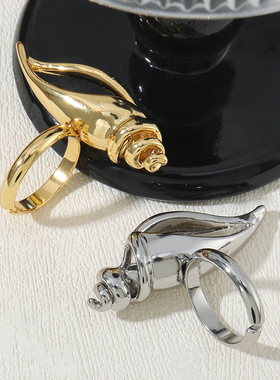 英国cherry kitty欧美海螺戒指时尚复古文艺可调节开口戒指百搭