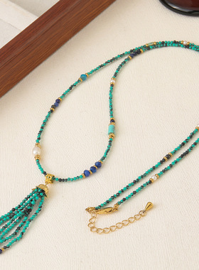 英国cherry kitty藏风手作优化蓝松石手工串珠长款项链女轻奢