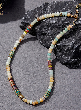 英国cherry kitty欧美新款复古时髦彩色石设计感串珠项链女小众