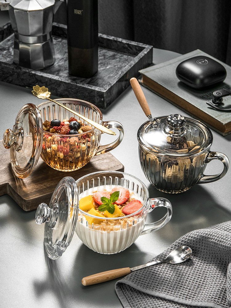 冲泡藕粉碗玻璃大容量耐热早餐杯