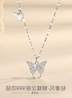 轻奢风女百搭项链银项链韩版纯银