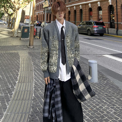 复古慵懒毛衣外套男女针织开衫