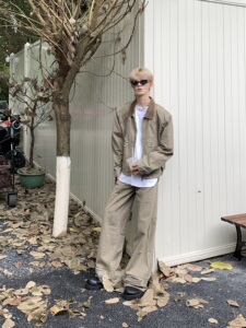 Med老叔 美式潮牌复古牛仔长袖夹克男生廓形设计坎肩宽松搭配一套
