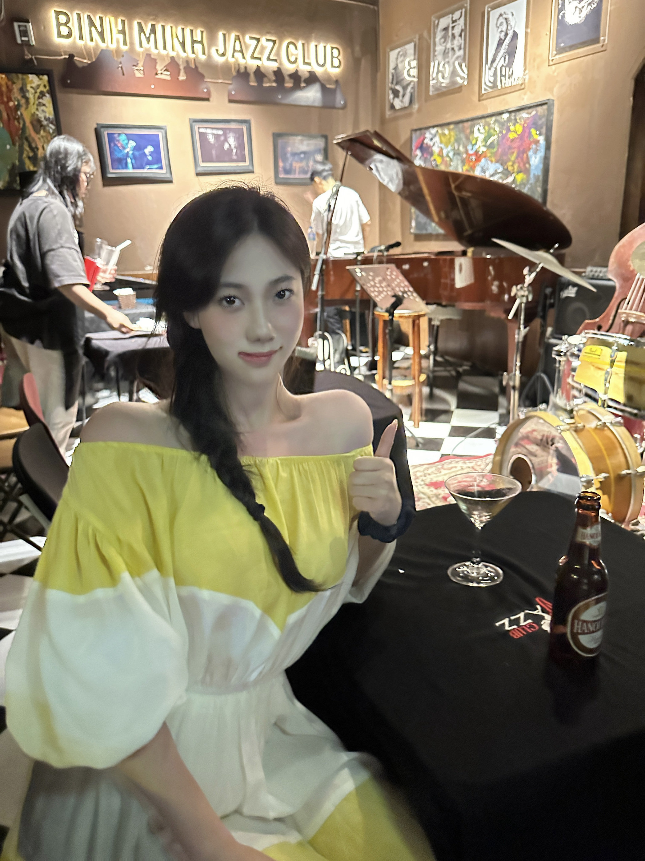 Olivia柠檬黄清新甜美气质一字肩柔软舒适马卡龙色系连衣裙