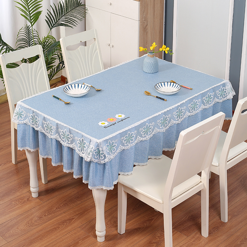 桌布免洗防水防油布艺长方形餐桌桌布ins风轻奢高级感茶几布台布-封面